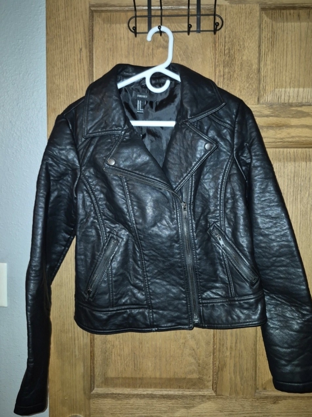 Forever 21 Black Faux Leather Moto Jacket